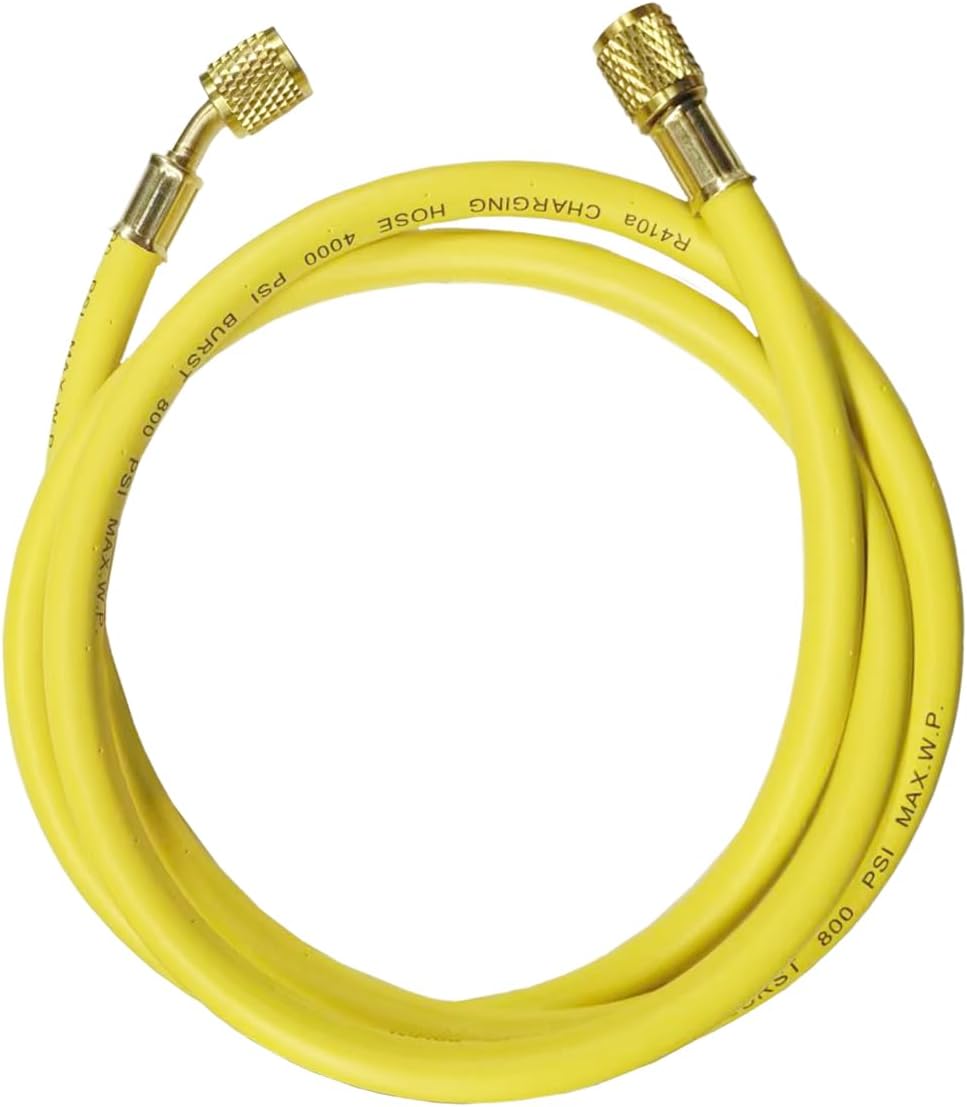 AC Refrigerant Hose, 60 Inch 800 PSI Working Pressure Tube with 1/4” SAE Flare, HVAC Charging Hose for Air Condition System, Manifold Gauge Hoses for R134A, R410A and R22
