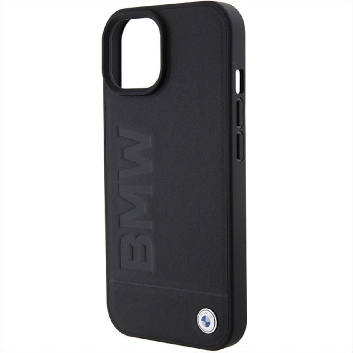BMW BMHCP15SSLLBK - Custodia in pelle per iPhone 15 da 6,1", colore: Nero