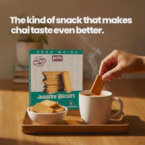 Image of Peri's Bakehouse Jaggery Biscuits | No Sugar, No Maida, No Oil | Wholewheat, Pure Ghee and Jaggery | Atta Biscuits | 250 g