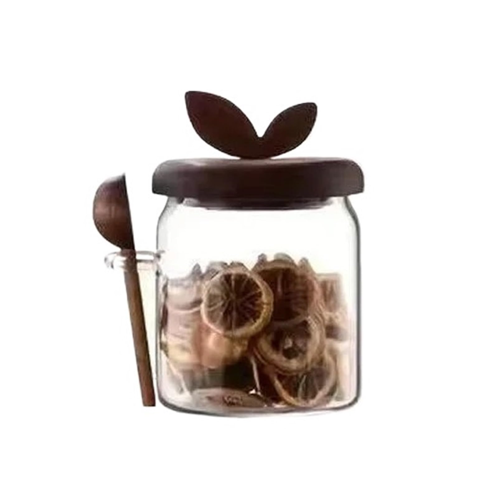 HYFEUOKF Glass Airtight Canister Kitchen Storage Bottles Jar With Spoon Sealed Container Spice Coffee Bean Dispenser Set(500ML)