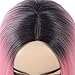 ATOZWIG Pink Wig Synthetic Straight Hair Middle Part Shoulder Length Ombre Bob Wigs for Women Colorful Fashion Bob Wigs(12inch)