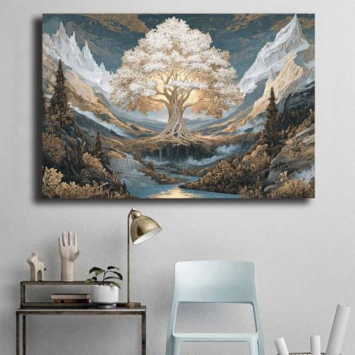 Tableau déco murale salle de bain étanche arbre de la vie 60x90 - 4