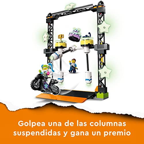 LEGO 60341 City Stuntz Desafío Acrobático: Derribo, Moto de Juguete para Niños de 5 Años, Brilla en la Oscuridad, Regalo Cumpleaños Infantiles
