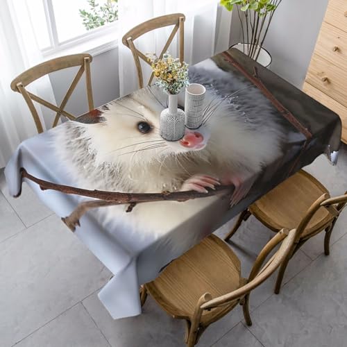 Nappe rectangulaire rustique motif opossum 89x140cm imperméable - 2