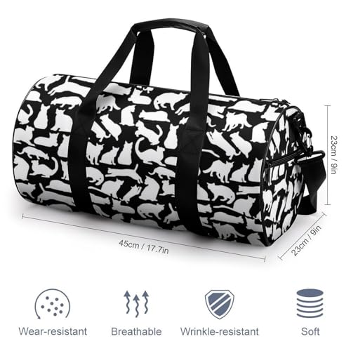 Cute Cats Compact Gym Bag Travel Duffel Bags Lightweight Foldable Sports Tote Gymbag2