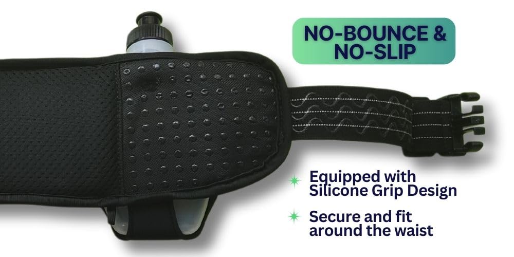 Hydrabelt Ultra Trinkgürtel für Läufer, 2 Taschen, BPA-freie Wasserflaschen, Schwarz, Einheitsgröße, Trinkgürtel mit 2 Taschen und 2 Wasserflaschen, Schwarz, Einheitsgröße, Trinkgürtel mit 2 Taschen