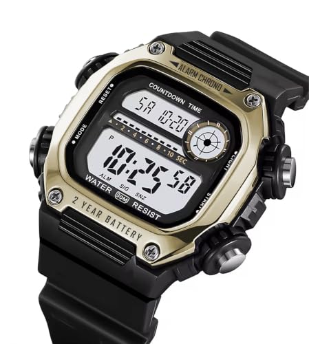 Image of Time Up Digital Dial Finer-Quality Material Square Shape Waterproof,Alarm,Night-Light Watch for Men & Women- WF124-X