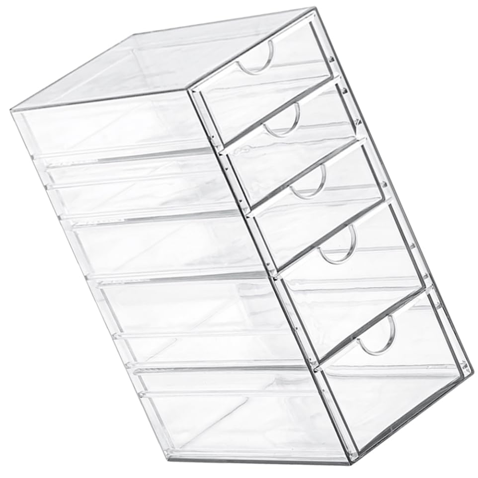 Caja de almacenamiento multifuncional de plástico de 5 capas para escritorio, práctica para suministros de oficina, papelería y uso doméstico, solución de mesa que ahorra espacio
