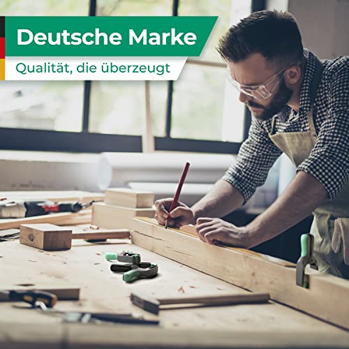 SMABIX® Klemmzwingen 10er Set für Leimen, Pool, Fotografie mit großer Spannweite und hoher Spannkraft, Federklemmen, Leimzwingen, Klemmzwinge [Designed in Germany]