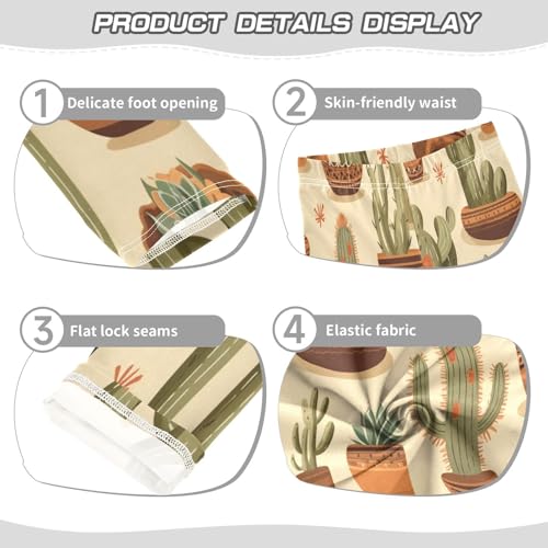 Bolaz Toddler Girls Leggings Printed Yoga Pants Leggings Cowboy Hat Cactus for Kids3