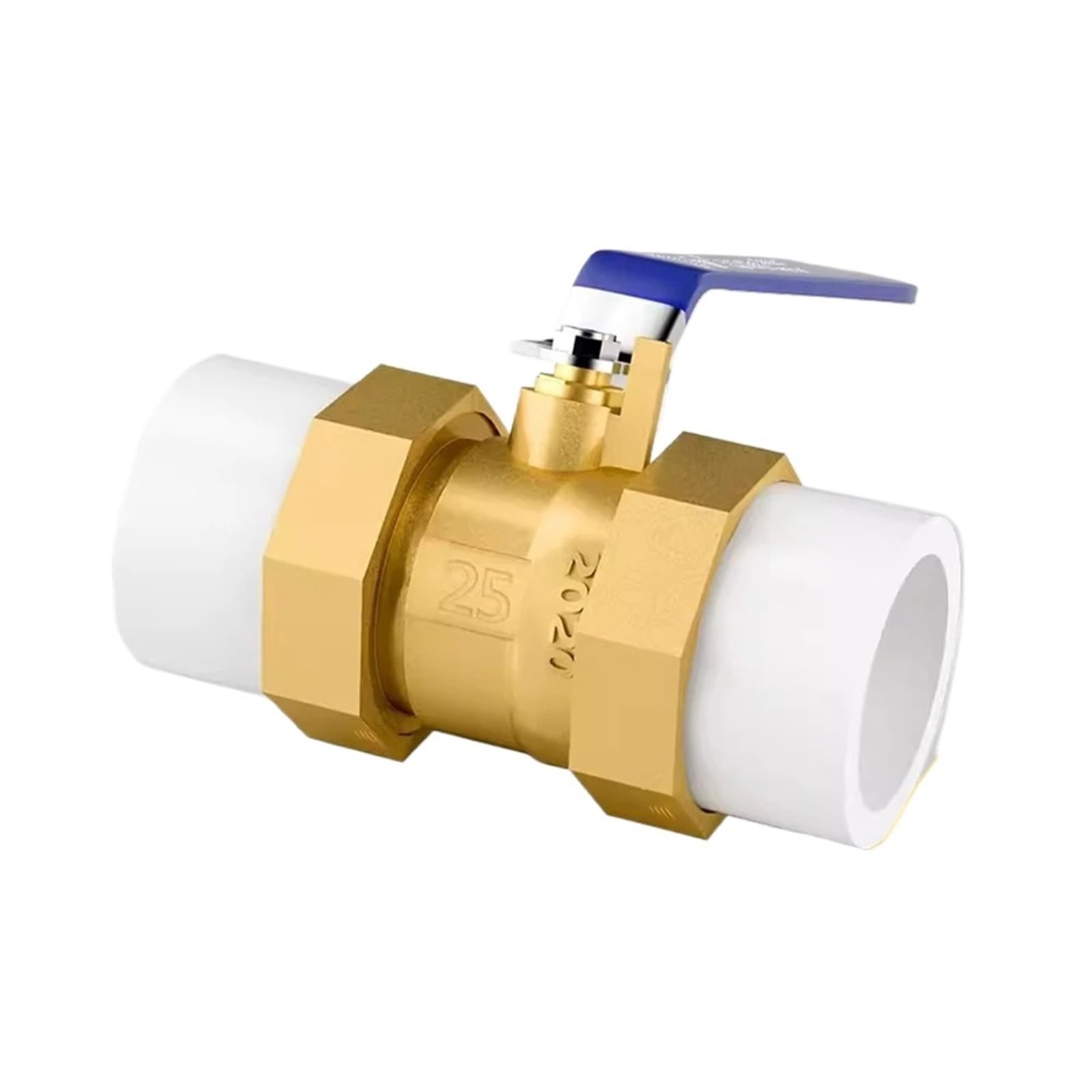 Válvula de bola de PPR 40mm con doble unión de latón Tipo 1