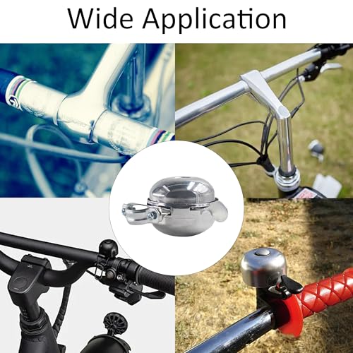 Runseaway Classic Chrome Rotary Double-Sided Metal Bicycle Bell, Retro Handlebar Bell for Vintage Bike, Tricycle Retro Bicycle, Loud Crisp Sound Alarm for Safety Cycling