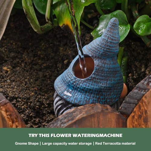 4 Pack Terracotta Watering Spikes, Vacation Self-Watering Planters Devices - Continuous Moisture with Slow Release Watering System - Perfect for Indoor Outdoor Plants (Gnome) by CZWL&HG - Used condition - Image 5