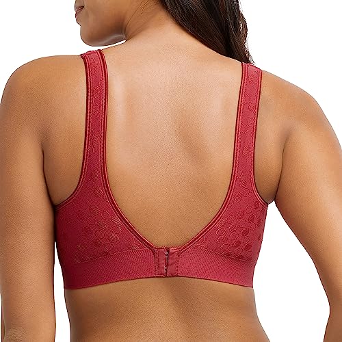 Bali Damen Comfort Revolution Wireless, ComfortFlex Fit Full-Coverage Wirefree Bra BH, Undurchsichtige, Smart Red Dot, XX-Large