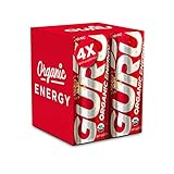 GURU Organic Energy Drink – Delicious-Tasting, Vegan, Non-GMO Natural Energy – Experience All Day Energy Without the Jitters, Rush or Crash – 4 x 8oz/250ml Cans