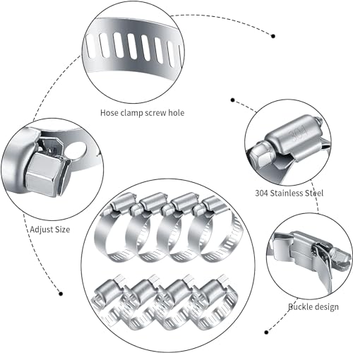 Muzhupguz Stainless Steel Hose Clamps Assortment Kit thumb #2