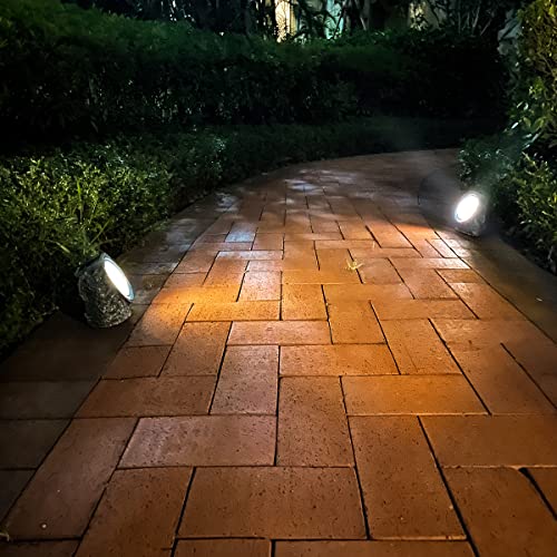 Eigreen Solar Landscape Lights, Garden Rock Lights Outdoor,2 Pack 10 Led Waterproof Outdoor Landscape Lights Rock With Ground Plug,Garden Outdoor Decoration (Warm White, 2Pack) #TOP5