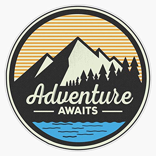 Adventure Awaits - Mountain Hiking Sticker Decal Vinyl Bumper Stickers Waterproof 5