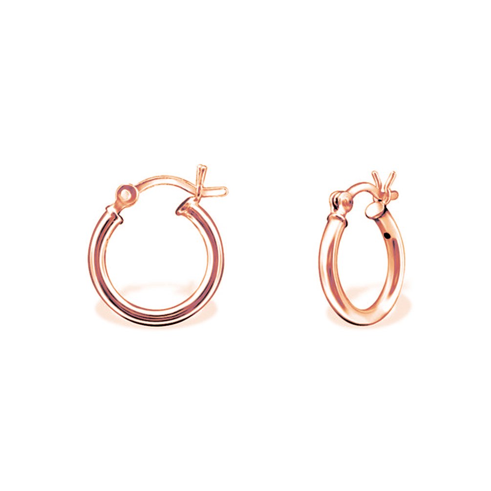 Orecchini A Cerchio Argento 925 Placcato Oro Rosa – Chiusura A Scattino – Spessore 1,5 Mm – Diametri 14-30 Mm - 3
