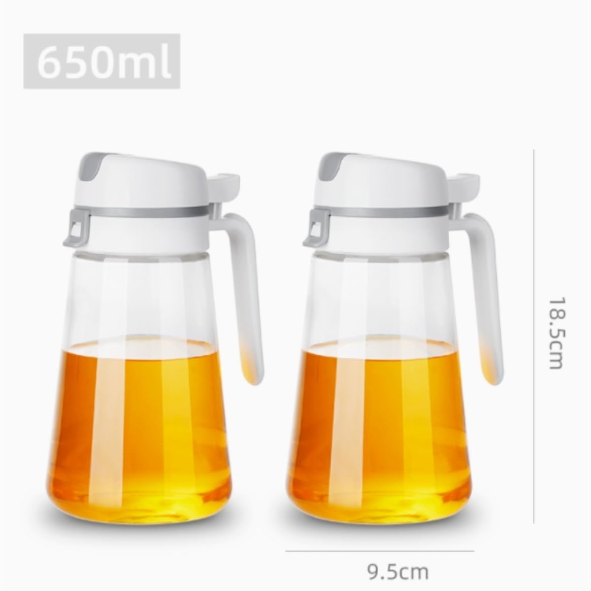 Aceitera Antigoteo Dispensador De Aceite Juego De 2 Botellas Dispensadoras De Aceite De Oliva, De Cristal Transparente, For Condimentos De Cocina Vinagrera Botella para Aceite
