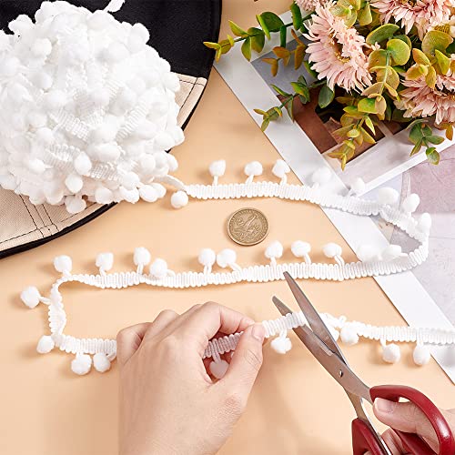Ph Pandahall OCOR-WH0073-92B-US2 22 Yards Pom Poms Balls Fringe Trim, 24Mm Trim Fringe White Sewing Ribbon Crafts Pompoms Tassel Lace thumb #2
