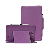 i-unik 2015 AT&T Trek HD 8 inch 4G LTE 9020A (Back Camera in The Middle) Tablet Case [Bonus Stylus] (Purple)