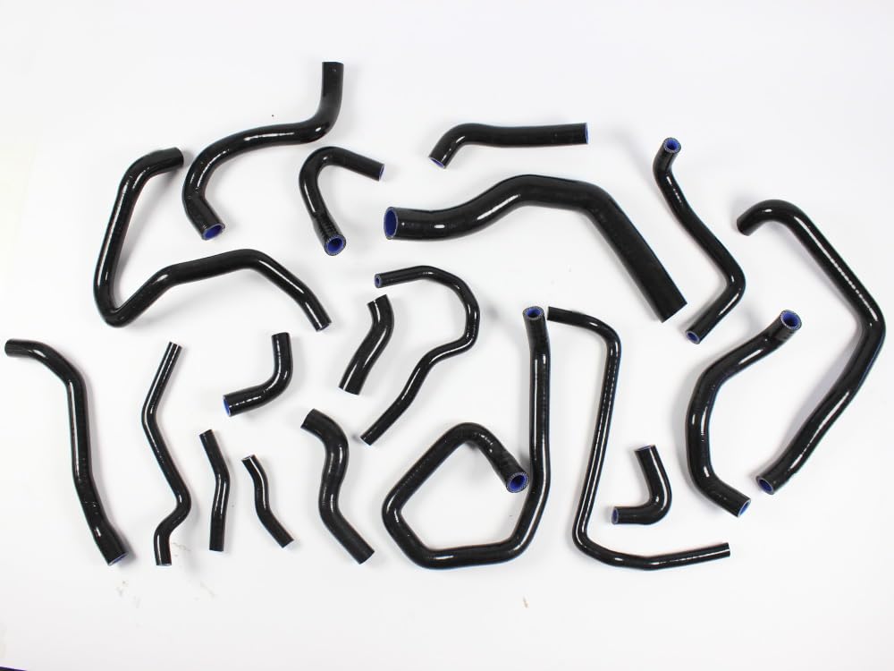 Set di 19 tubi per acqua di raffreddamento, tubo in silicone, per acqua di raffreddamento, materiale in silicone fino a circa 12,0 bar, per 2,0 l, 220 CV/230PS A3/S3 10100075
