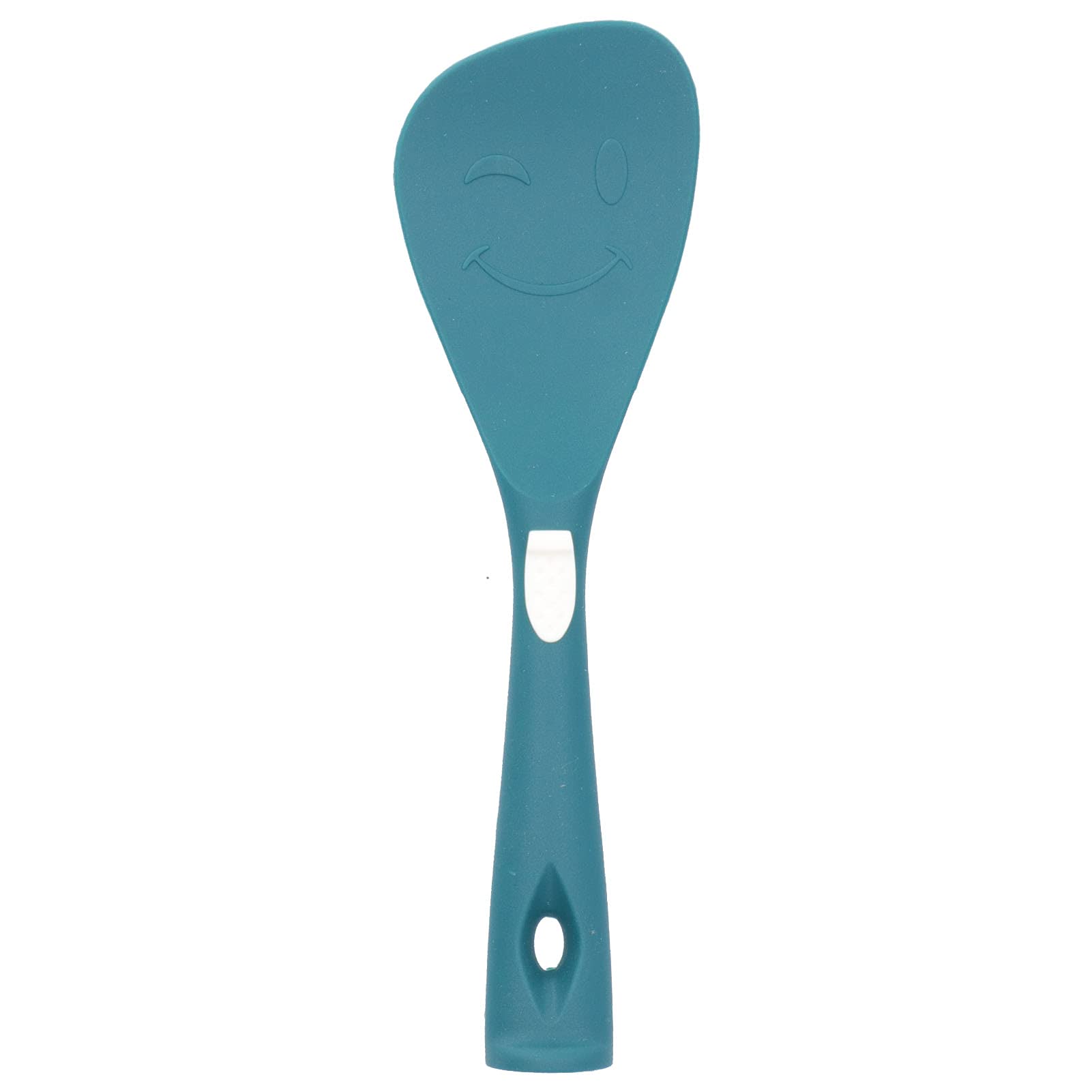 Tyenaza Silicone Cooking Utensils, Silicone Stainless Steel Heat Insulation Anti Scalding Comfortable Grip Cooking Utensils (Rice Spoon-Green)