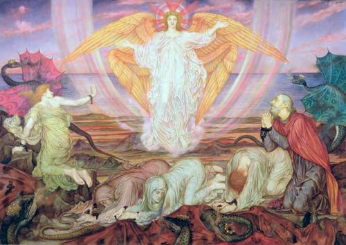 La mort du dragon par Evelyn De mrgans, une peinture poster pour sublimer votre salon moderne