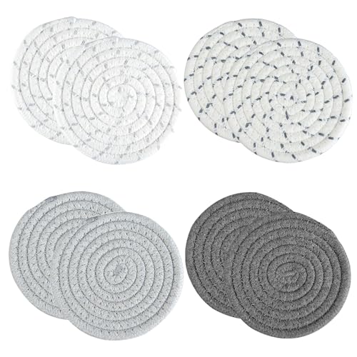 8 sottobicchieri rotondi resistenti al calore, sottobicchieri rotondi, in feltro intrecciati, per sala da pranzo, ufficio, cucina, hotel, 11 x 11 cm