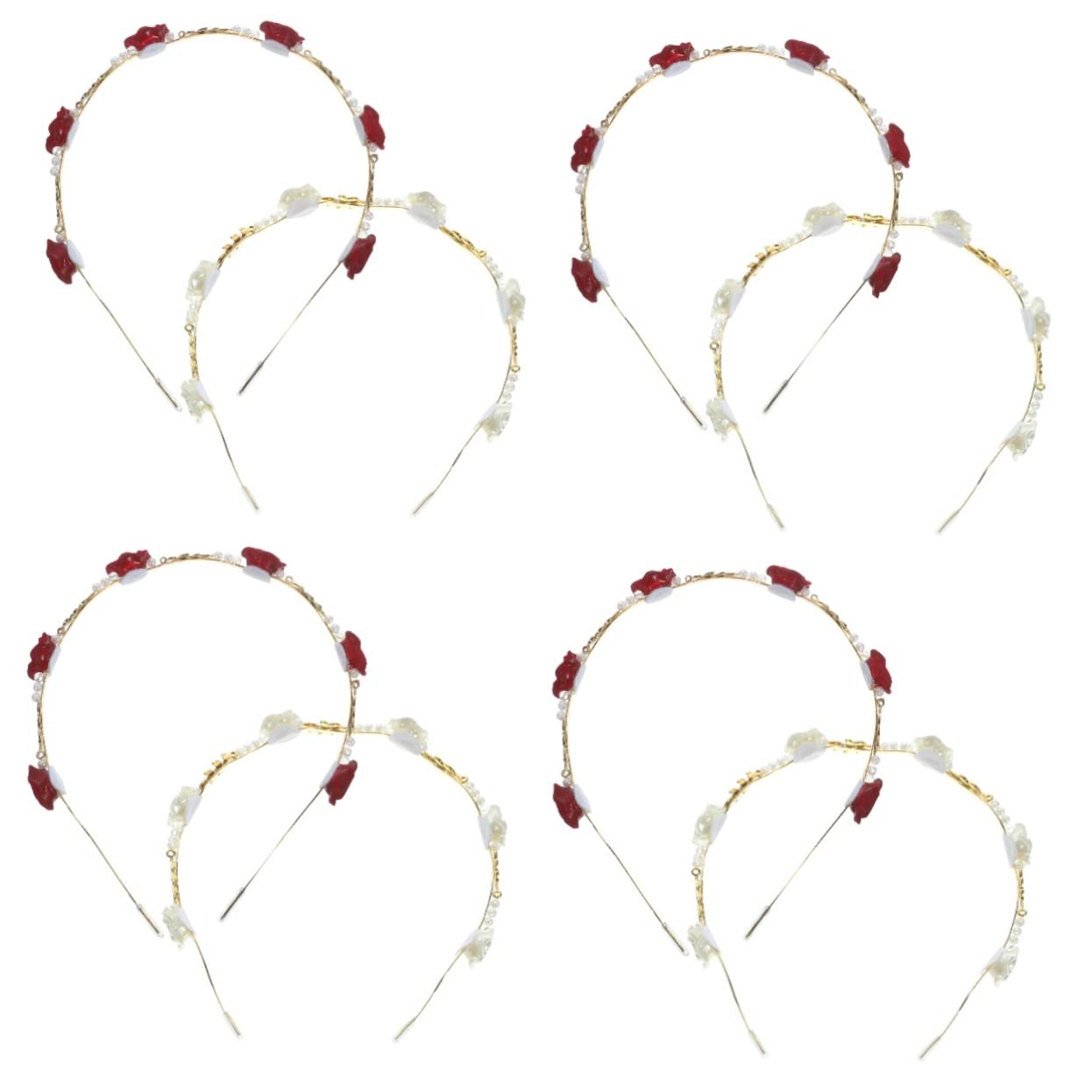 ABOOFAN 8 Piezas Diadema De Rosas Diademas Con Cuentas Diadema De De Diamantes De Imitación Joyería De La Flor Tocado De Cristal Diademas De Metal Plateadas Doradas