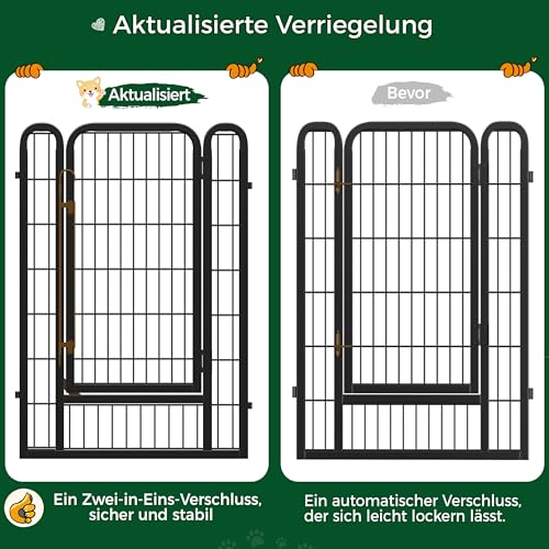Yaheetech Welpenauslauf 100cm hoch, 6-teilig Welpenlaufstall faltbar mit Tür, Hundelaufstall Freilaufgehege für Hunde Wohnung & Garten, Aufbau werkzeugfrei