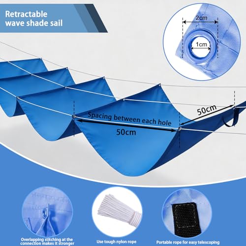 Auvent rétractable imperméable avec œillets pour bâche de cour - 6