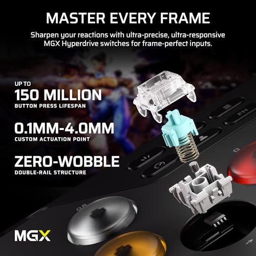 Image of Corsair NOVABLADE PRO Wireless Hall Effect Leverless Controller - 15-Main Key Layout, 1000Hz Polling, 2.4GHz Wireless, SOCD, MGX Hyperdrive Hall Effect Magnetic Switches - PS5, PS4, PC - Black