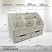 Executive Office Solutions Vintage Rustic Wooden Office Desk Organizer & Mail Rack For Desktop, Tabletop, or Counter - Distressed Torched Wood-Store Supplies, Desk Accessories, Mail – White (WO3)