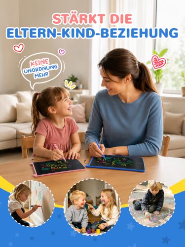TEKFUN 2 Stück LCD Schreibtafel Kinder Zeichenbrett 8,5 Zoll Bildschirm Umweltfreundlich Bunten Maltafel Zaubertafel mit Lanyard… – Ansicht 4