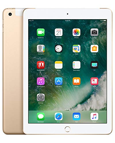 Apple iPad with WiFi + Cellular, 128GB, Gold (2017 Model)