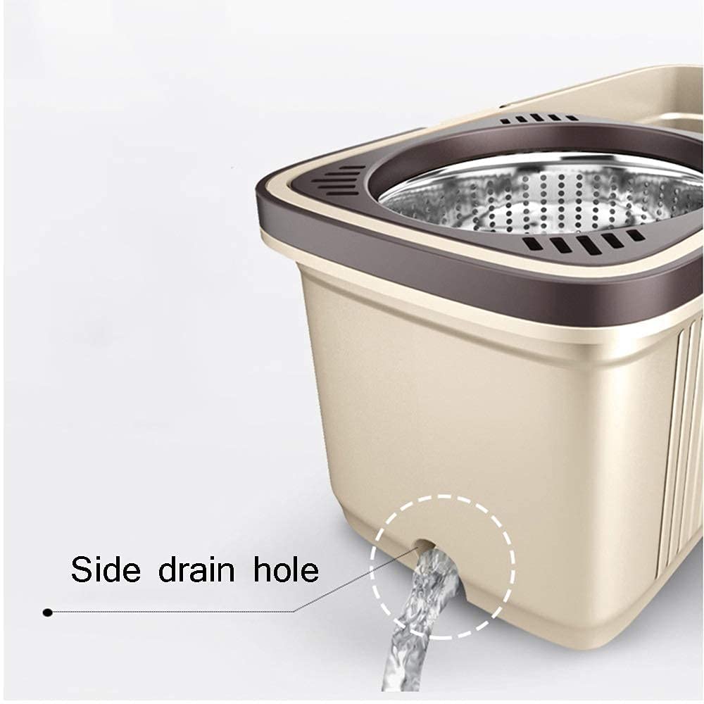 Sistema cubeta trapeador giratorio Trapeador giratorio Trapeador giratorio cubo giratorio desmontable acero inoxidable Sistema limpieza del piso cabezal repuesto microfibra Sistema limpieza del piso