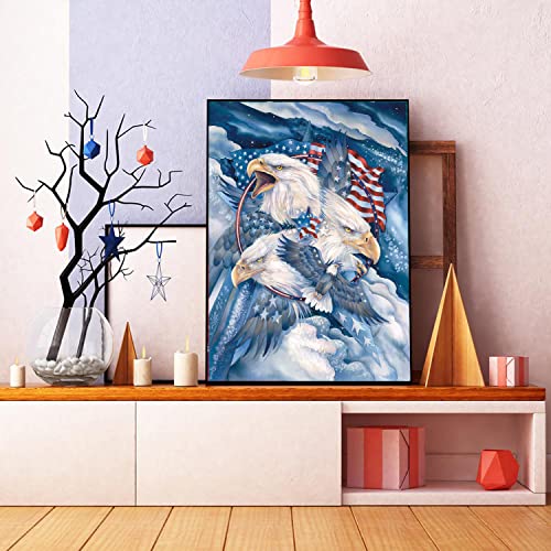 Maleron Eagle Diamond Painting Kits For Adult, 5D Diamond Painting By Number Kits For Kids, Rhinestone Embroidery Drill Diy Diamond Art For Home Wall Decoration 19.7*16 Inch #TOP2