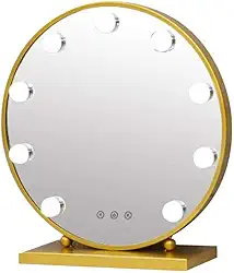 Espelho de maquiagem espelho de maquiagem com luzes sensível ao toque luz LED regulável melhor para mesa de quarto (cor: dourado tamanho: 50 cm) (ouro 50 cm) (ouro 50 cm)