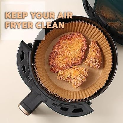 100 Stück Rundpapier für Luftfritteuse, 16 cm, kompatibel mit Cosori und Cecotec von 3 bis 6 l, Formen für Luftfritteuse und Backofen, Fritteusen-Zubehör, Luftfritteuse bis zu 6 Liter – Bild 3