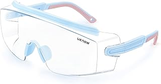 UKNOW Safety Goggles Over Glasses, Anti Fog Safety Glasses with Clear Wraparound Lens, ANSI Z87.1 Protective Eyewear