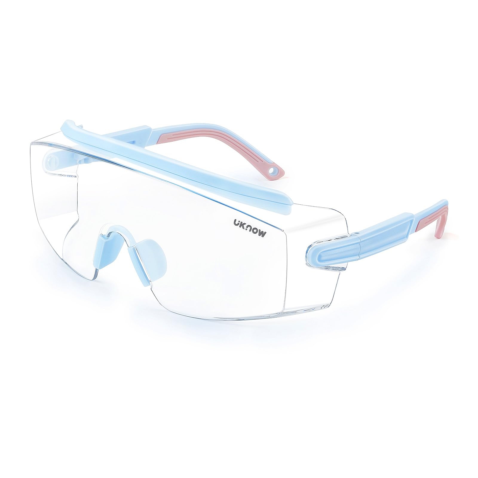 UKNOW Gafas de seguridad sobre gafas, gafas de seguridad antivaho con lente envolvente transparente, gafas protectoras ANSI Z87.1