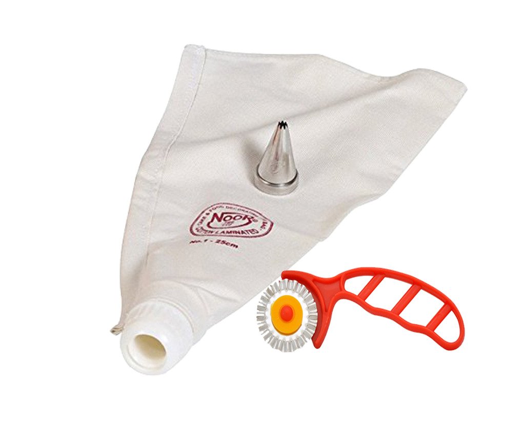 Noor Icing Bag with 1 Nozzle, 1 Multipurpose Cutter, White - 25Cm
