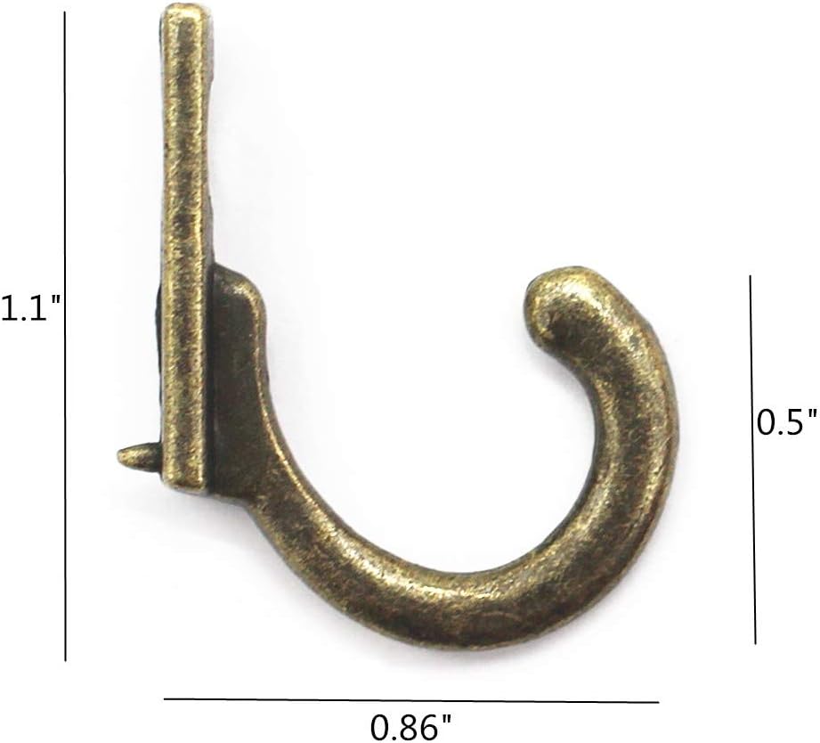 30pc Vintage Bronze Wall Mounted Single Hook Hangers,Wall Hooks,Hooks for Hanging with 30 Pieces Screws for Jewelry, Keys, Hats and Other Small Items. - Image 2