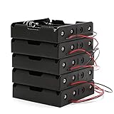 Longitud del cable: 14 cm. ESden - Caja de Soporte para batería Recargable 18650 de 3,7 V con Cable de Alambre (5 Unidades)