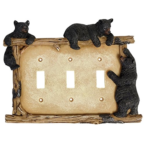LL Home Co Bear On Log Triple Switch Cover