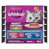 WHISKAS Perfect Portions Seafood Selections Adult Wet Cat Food Paté, 12x75g Tray