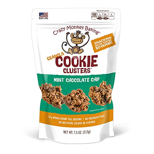 Crazy Monkey Baking | Wheat Free Granola | 100% Whole Grain | All Natural Ingredients | 2 Packs Of 7.5 Ounce Resealable Bags | Mint Chocolate Chip #TOP29