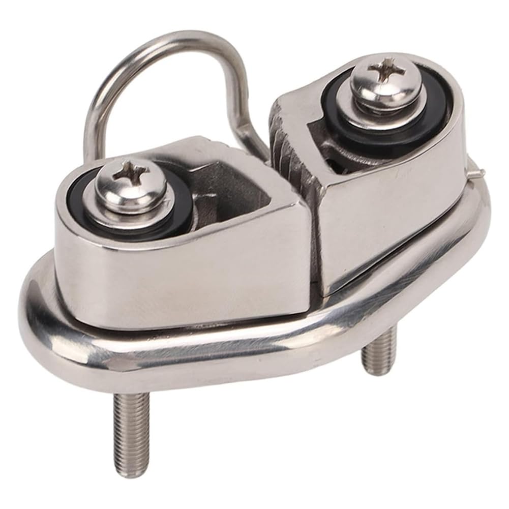 rirue 316 Stainless Steel Boat Cam Cleat with Wire Leading Ring, Mirror Polished Sailboat Cleat for 10mm Rope
